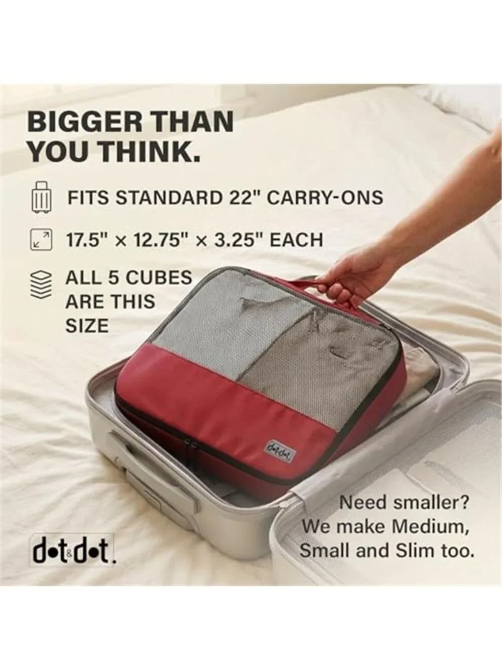 Packing Cubes Set Travel Organizer Luggage Suitcase Clothes Storage Bags 5 Pack